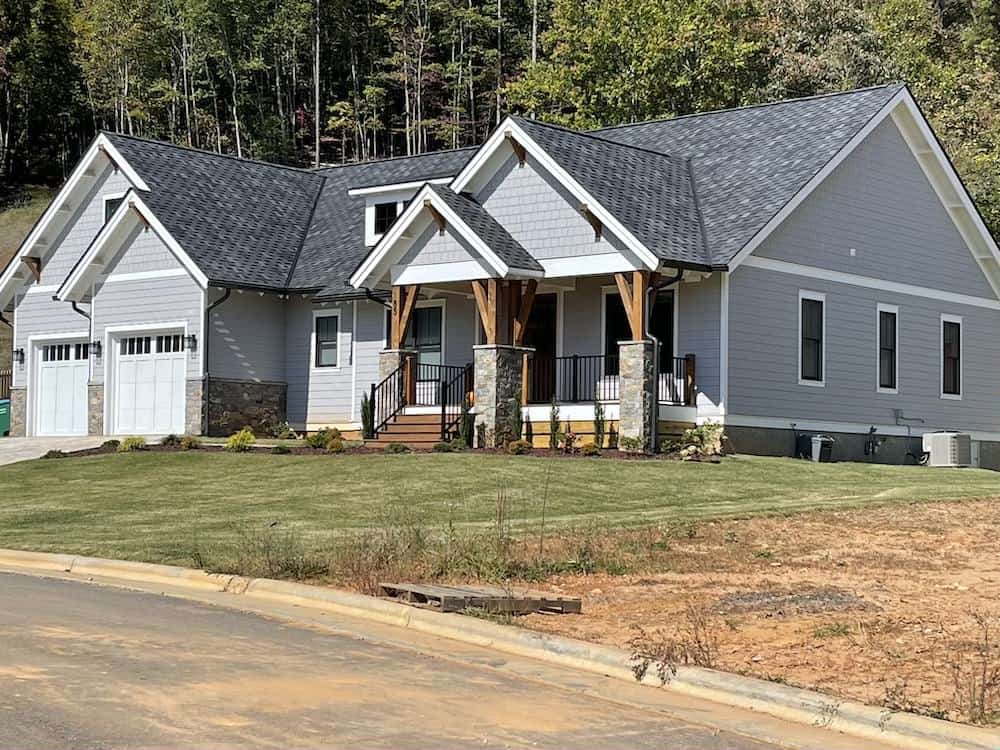 side view of completed house